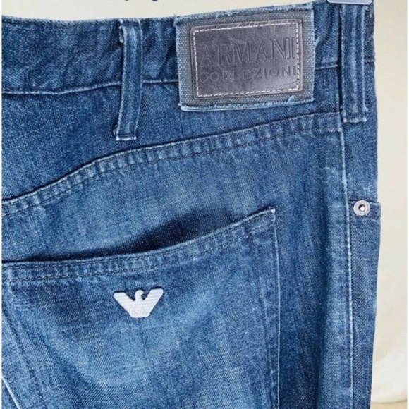ARMANI COLLEZIONI Men’s Jeans Dark Wash Blue Denim Pants Size 38 Italy 35 inseam - Picture 7 of 12